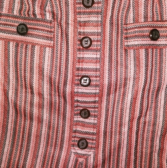 Bogart of Texas button detail striped A-line skirt, size 7/8 - Picture 2 of 7